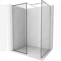 Mexen Kioto perete de duș Walk-in 140 x 100 cm, ramă neagră, nichel periat - 800-140-202-97-70-100 (800-140-202-97-70-100)