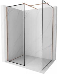 Mexen Kioto panel de duș Walk-in 150 x 100 cm, ramă neagră, aur roz - 800-150-202-60-70-100 (800-150-202-60-70-100)