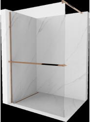 Mexen Kioto+ perete de duș cu raft Walk-in 125 x 200 cm, transparent, aur roz - 800-125-121-60-00 (800-125-121-60-00)
