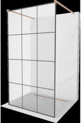 Mexen Kioto perete de duș independent 110 x 200 cm, grilaj negru 8 mm, cupru periat - 800-110-002-65-77 (800-110-002-65-77)