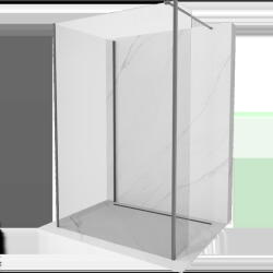 Mexen Kioto perete de duș Walk-in 100 x 70 x 30 cm, transparent, gun metal - 800-100-070-221-95-00-030 (800-100-070-221-95-00-030)
