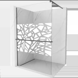 Mexen Kioto+ panou de duș cu etajeră Walk-in 110 x 200 cm, model alb, gun metal - 800-110-121-95-85 (800-110-121-95-85)