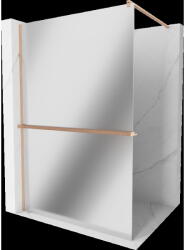 Mexen Kioto+ panou de duș cu suport Walk-in 110 x 200 cm, oglindă, cupru periat - 800-110-121-65-50 (800-110-121-65-50)
