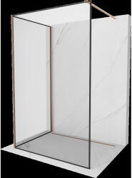 Mexen Kioto perete de duș Walk-in 140 x 120 cm, ramă neagră, cupru periat - 800-140-212-65-70-120 (800-140-212-65-70-120)