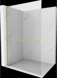 Mexen Kioto+ L perete de duș cu raft Walk-in 90 x 200 cm, transparent, auriu periat - 800-090-123-55-00 (800-090-123-55-00)