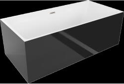 Mexen Nita cadă de sine stătătoare 170 x 80 cm, albă/neagră, preaplin nichel periat - 52091708075-97 (52091708075-97)
