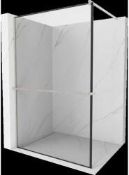 Mexen Kioto+ perete de duș cu suport Walk-in 140 x 200 cm, model negru, nichel periat - 800-140-121-97-70 (800-140-121-97-70)
