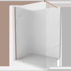 Mexen Kioto perete de duș Walk-in 70 x 200 cm, dungi 8 mm, cupru periat - 800-070-101-65-09 (800-070-101-65-09)