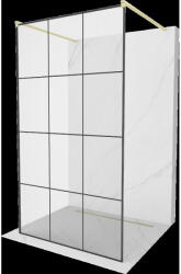 Mexen Kioto perete de duș independent 110 x 200 cm, grilaj negru 8 mm, auriu periat - 800-110-002-55-77 (800-110-002-55-77)