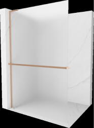Mexen Kioto+ L panou de duș cu raft Walk-in 90 x 200 cm, înghețat, cupru periat - 800-090-123-65-30 (800-090-123-65-30)