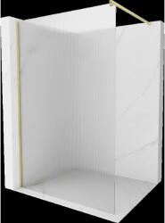Mexen Kioto perete de duș Walk-in 90 x 200 cm, dungi 8 mm, auriu periat - 800-090-101-55-09 (800-090-101-55-09)