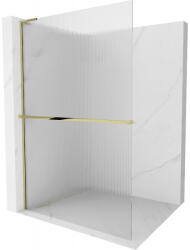 Mexen Kioto+ L panou de duș cu raft Walk-in 70 x 200 cm, dungi, auriu - 800-070-123-50-09 (800-070-123-50-09)