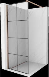 Mexen Kioto perete de duș Walk-in 80 x 200 cm, grilaj negru 8 mm, cupru periat - 800-080-101-65-77 (800-080-101-65-77)
