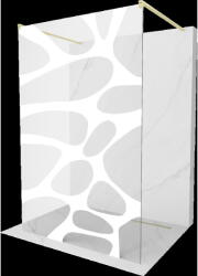 Mexen Kioto perete de duș independent 120 x 200 cm, undă albă 8 mm, auriu periat - 800-120-002-55-97 (800-120-002-55-97)