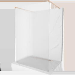 Mexen Kioto perete de duș liber de 140 x 200 cm, sticlă 8 mm, bronz periat - 800-140-002-65-09 (800-140-002-65-09)