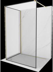 Mexen Kioto perete de duș Walk-in 140 x 70 cm, ramă neagră, auriu periat - 800-140-212-55-70-070 (800-140-212-55-70-070)