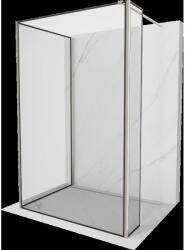 Mexen Kioto perete de duș Walk-in 130 x 120 x 30 cm, ramă neagră, nichel periat - 800-130-120-221-97-70-030 (800-130-120-221-97-70-030)