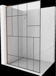Mexen Kioto L perete de duș Walk-in 90 x 200 cm, model negru, cupru periat - 800-090-103-65-78 (800-090-103-65-78)