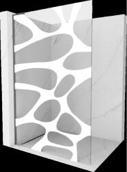 Mexen Kioto L perete de duș Walk-in 100 x 200 cm, val alb, gun metal - 800-100-103-95-97 (800-100-103-95-97)