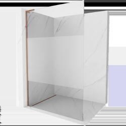 Mexen Kioto L panou de duș Walk-in 100 x 200 cm, transparent/satinat, aur roz - 800-100-103-60-35 (800-100-103-60-35)
