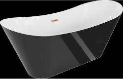 Mexen Celia cadă de sine stătătoare 170 x 75 cm, alb/negru, preaplin cupru periat - 52331707575-65 (52331707575-65)