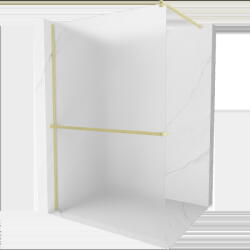 Mexen Kioto+ perete de duș cu raft Walk-in 110 x 200 cm, mat, aurie periat - 800-110-121-55-30 (800-110-121-55-30)
