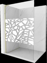 Mexen Kioto L Perete de duș Walk-in 100 x 200 cm, model alb, auriu periat - 800-100-103-55-85 (800-100-103-55-85)