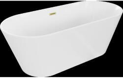 Mexen Flavia cadă freestanding 170 x 75 cm, albă, preaplin auriu periat - 54031708000-55 (54031708000-55)