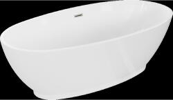 Mexen Bilbao cadă independentă 180 x 90 cm, albă, preaplin nichel periat - 51311809000-97 (51311809000-97)