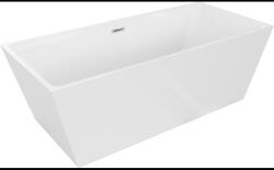 Mexen Lita cadă freestanding 170 x 75 cm, albă, preaplin crom - 52121707500-01 (52121707500-01)