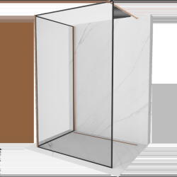 Mexen Kioto perete de duș Walk-in 130 x 90 cm, cadru negru, cupru periat - 800-130-212-65-70-090 (800-130-212-65-70-090)