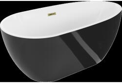 Mexen Eos cada de baie freestanding 150 x 75 cm, alb/negru, preaplin auriu - 52471507575-50 (52471507575-50)