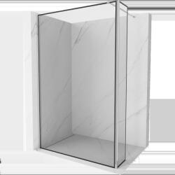 Mexen Kioto perete de duș Walk-in 120 x 30 cm, ramă neagră, crom - 800-120-212-01-70-030 (800-120-212-01-70-030)
