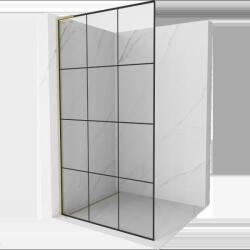 Mexen Kioto L perete de duș Walk-in 120 x 200 cm, grilaj negru, aurit periat - 800-120-103-55-77 (800-120-103-55-77)