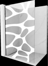 Mexen Kioto L Panou de duș Walk-in 120 x 200 cm, val alb, negru - 800-120-103-70-97 (800-120-103-70-97)