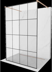 Mexen Kioto perete de duș independent 130 x 200 cm, grilaj negru 8 mm, cupru periat - 800-130-002-65-77 (800-130-002-65-77)