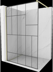 Mexen Kioto panou de duș Walk-in 70 x 200 cm, model negru 8 mm, finisaj auriu periat - 800-070-101-55-78 (800-070-101-55-78)