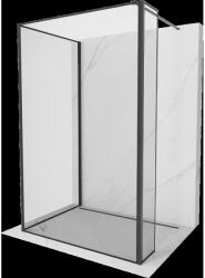 Mexen Kioto perete pentru duș Walk-in 90 x 80 x 40 cm, cadru negru, negru - 800-090-080-221-70-70-040 (800-090-080-221-70-70-040)