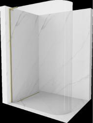 Mexen Kioto-R L perete de duș curbat Walk-in 120 x 200 cm, transparent, auriu - 800-120-103-50-06 (800-120-103-50-06)