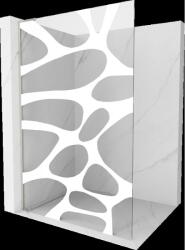 Mexen Kioto L perete de duș Walk-in 70 x 200 cm, val alb, nichel periat - 800-070-103-97-97 (800-070-103-97-97)