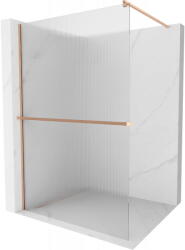 Mexen Kioto+ panou de duș cu raft Walk-in 90 x 200 cm, dungi, cupru periat - 800-090-121-65-09 (800-090-121-65-09)