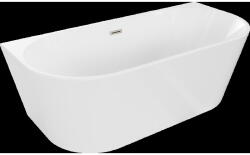 Mexen Oval cada de baie independentă adiacentă 160 x 80 cm, albă, preaplin din nichel periat - 52671608000-97 (52671608000-97)