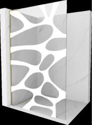 Mexen Kioto L perete de duș Walk-in 100 x 200 cm, val alb, auriu - 800-100-103-50-97 (800-100-103-50-97)