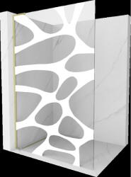 Mexen Kioto L perete de duș Walk-in 70 x 200 cm, undă albă, aurie periată - 800-070-103-55-97 (800-070-103-55-97)