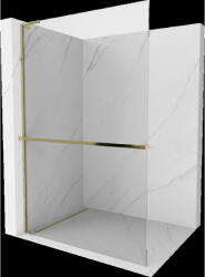 Mexen Kioto+ L perete de duș cu raft Walk-in 120 x 200 cm, transparent, aurie - 800-120-123-50-00 (800-120-123-50-00)