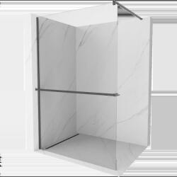 Mexen Kioto+ perete de duș cu raft Walk-in 95 x 200 cm, transparent, gri armă periat - 800-095-121-66-00 (800-095-121-66-00)