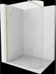 Mexen Kioto-R perete de duș rotunjit Walk-in 120 x 200 cm, transparent 8 mm, auriu periat - 800-120-101-55-06 (800-120-101-55-06)