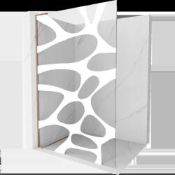 Mexen Kioto L perete cabină de duș Walk-in 80 x 200 cm, val alb, aur roz - 800-080-103-60-97 (800-080-103-60-97)