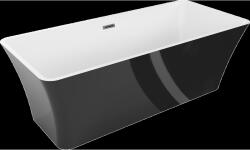 Mexen Tonia cadă freestanding 170 x 75 cm, alb/negru, preaplin gun metal - 52171707575-95 (52171707575-95)