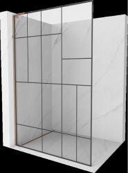 Mexen Kioto L perete de duș Walk-in 70 x 200 cm, model negru, aur roz - 800-070-103-60-78 (800-070-103-60-78)